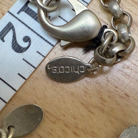 Chicos Silver-Tone Mixed Metal Long Statement Necklace Boho, Gypsy, Southwestern - Picture 3 of 6